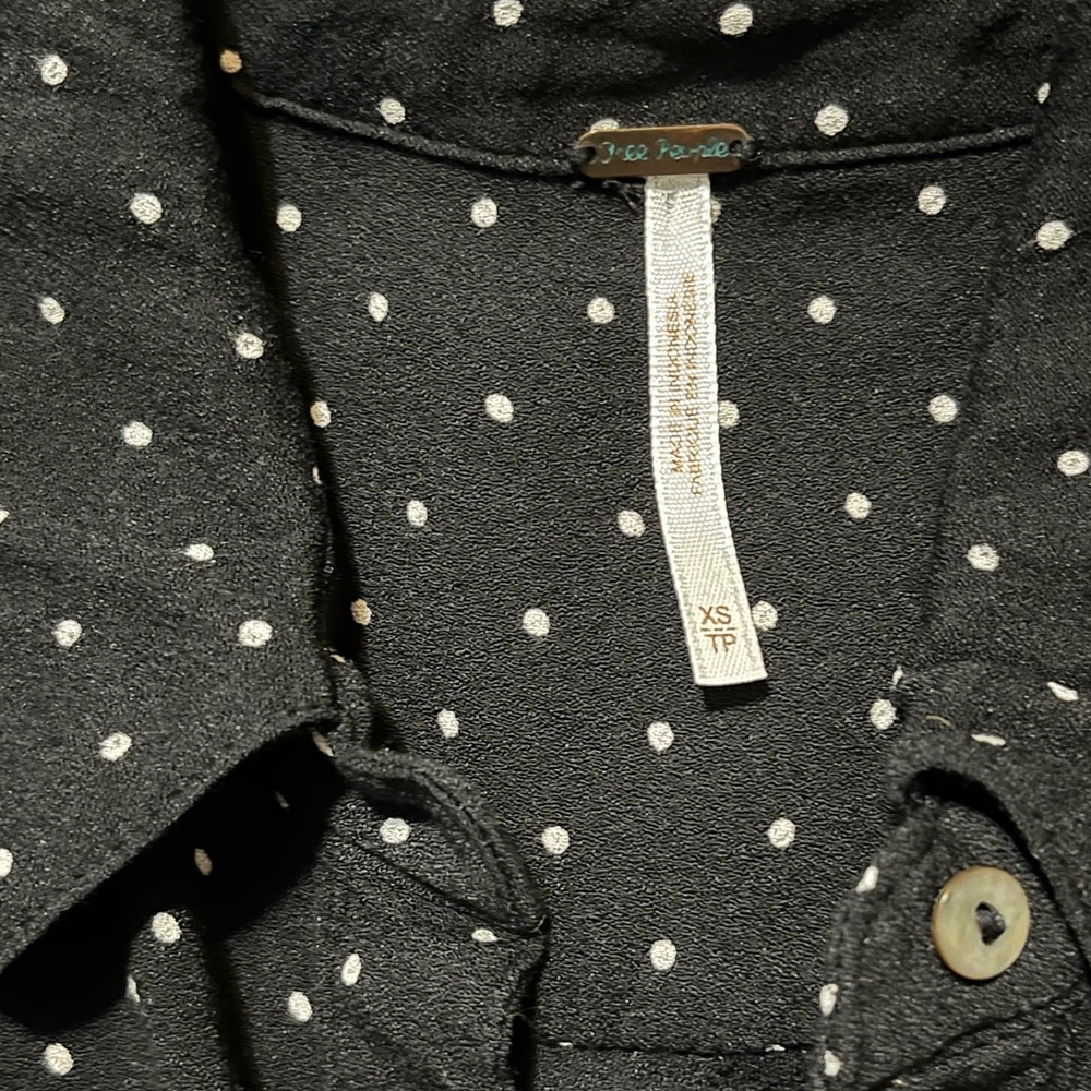 Free People Black Long Sleeve Polka Dot Dress - Picture 6 of 6